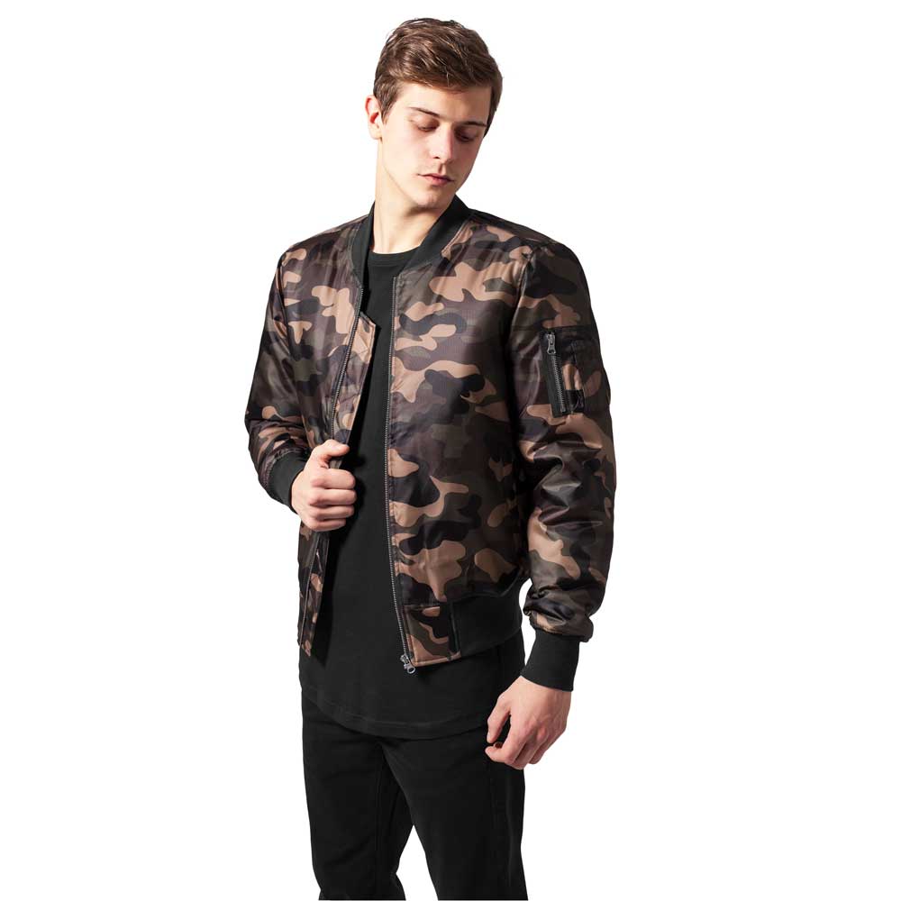 Urban Classics - Camo Basic Jacket bomber - Marron/Vert